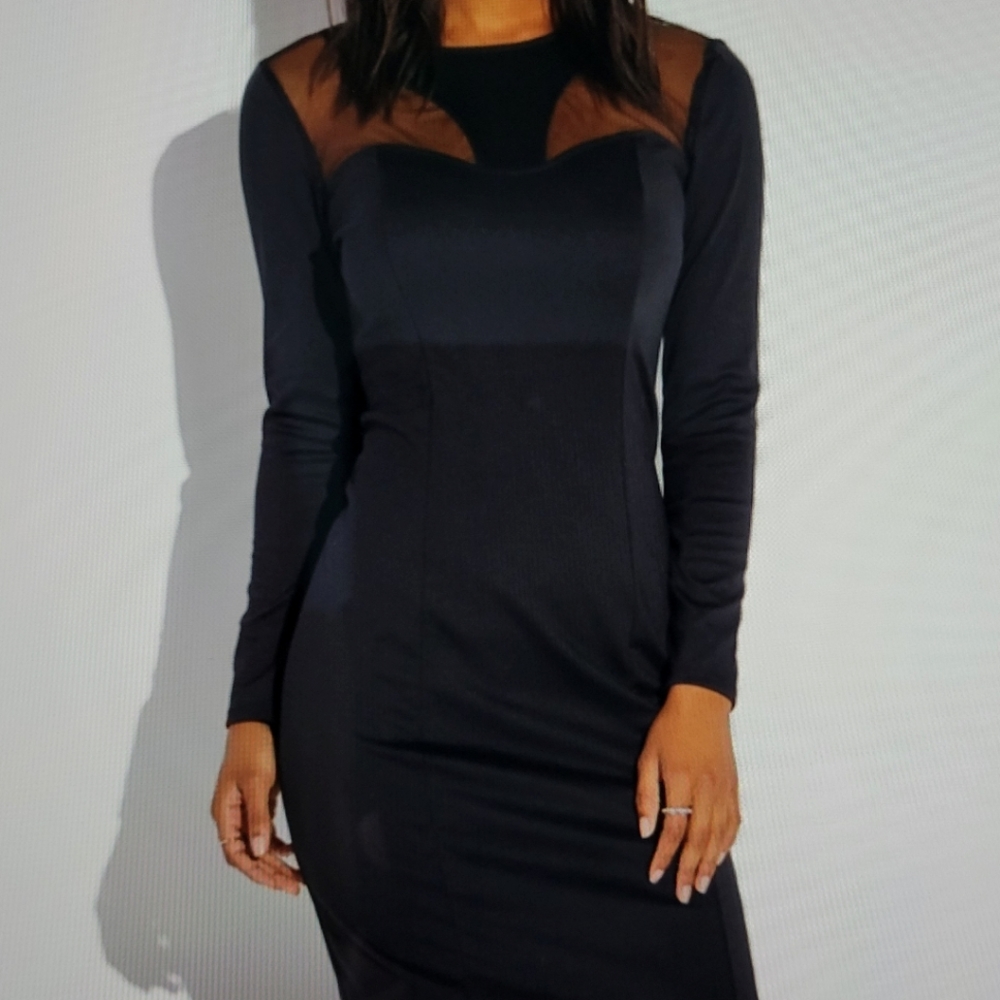Black mesh dress